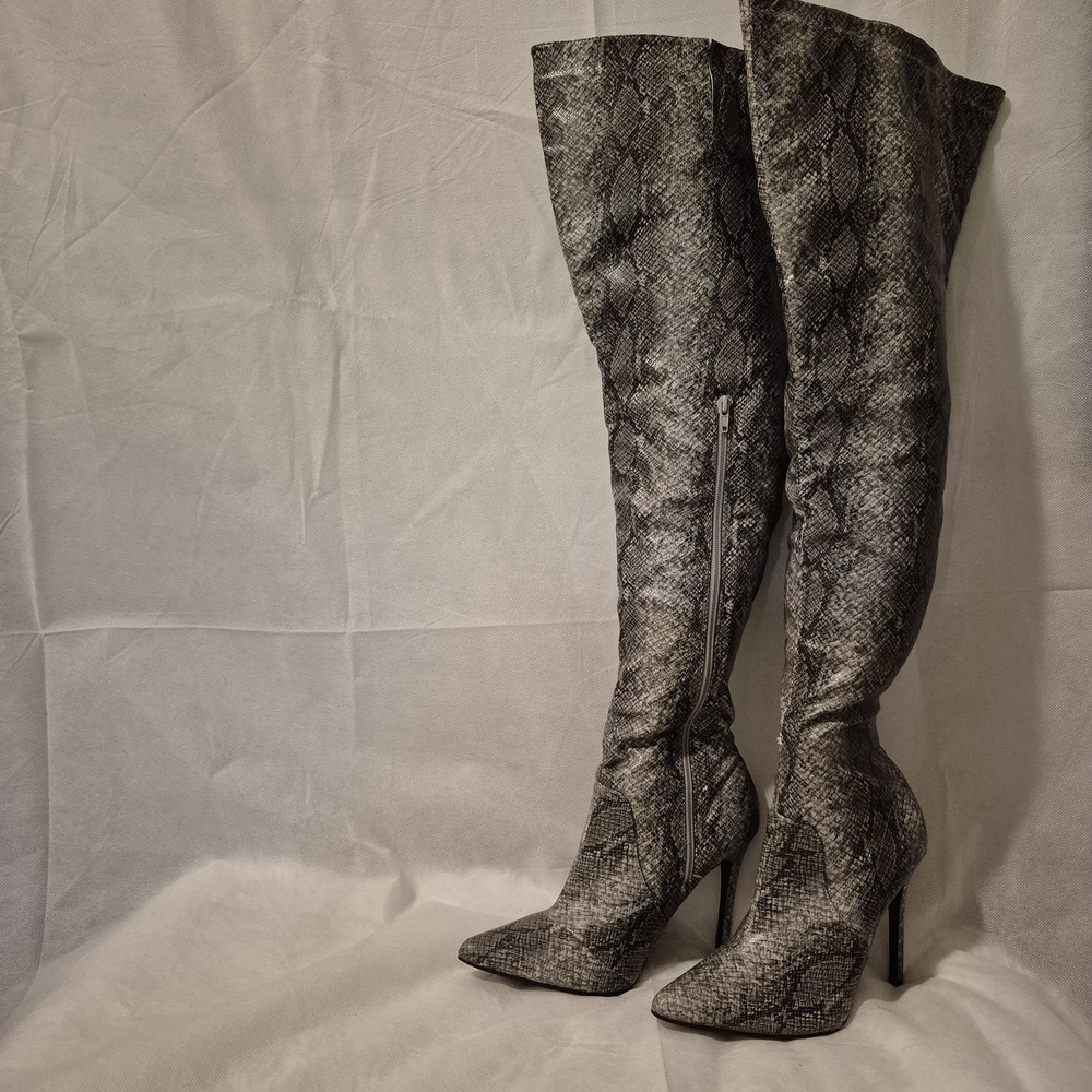 Charlotte Russe Snakeskin Pattern Over-the-Knee Boots